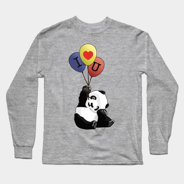 Panda Loves You Long Sleeve T-Shirt by ThinkingSimple